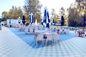 Outdoor event flooring for a wedding