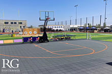 Portable Basketball Court on Turf Football Field