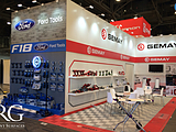 Ford and Gemay Booth at Tool Expo using Swisstrax floor tiles