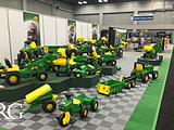 John Deere trade show booth installed with Ribtrax Pro floor tiles