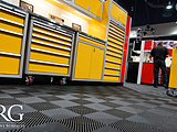 Moduline Booth at SEMA using Swisstrax floor tiles