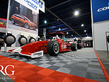 Cooper Tires booth using tradeshow flooring from Swisstrax