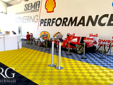 Shell Performance booth at SEMA using Ribtrax Pro tiles