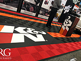 K&N booth using garage floor tiles from Swisstrax