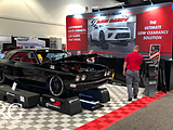 Race Ramps booth using Ribtrax Pro floor tiles