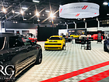 Dodge tradeshow booth installed with Swisstrax floor tiles